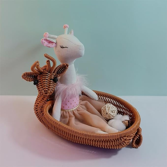 Giraffe Stuffed Animals for Girls,15.7" Pink Deer Plushies with Lace Skirt,Cute Stuffed Animal for Girls