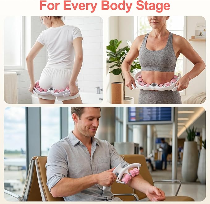 Cellulite Massager Roller for Legs, Thighs and Butt, Manual Anti Cellulite Massage Roller Tool, Deep Tissue Massage for Lymphatic Drainage Massage