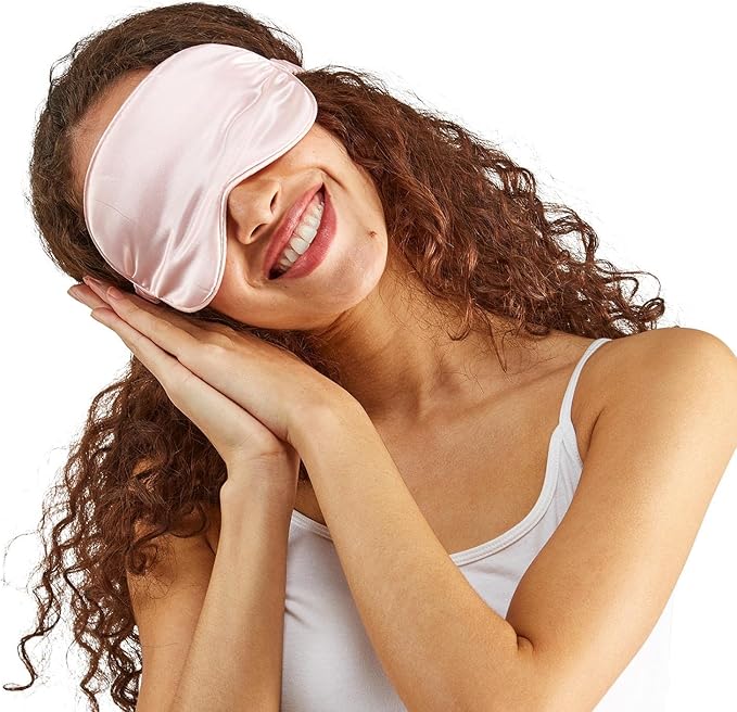 Two's Company Rose Satin Pillowcase and Eye Mask Set in Gift Box