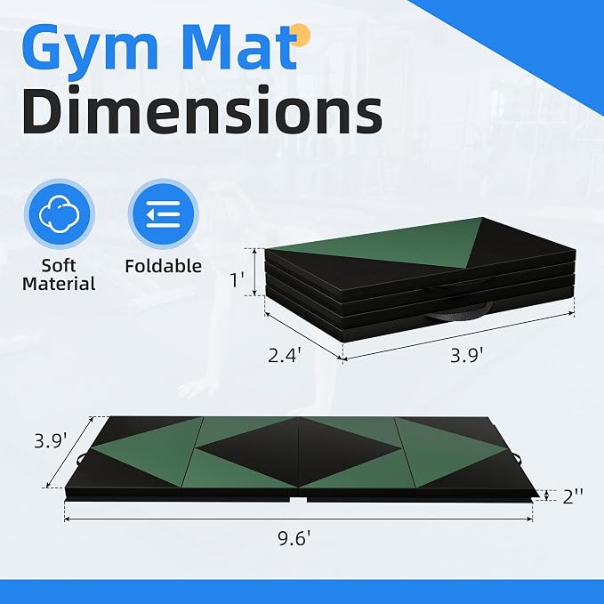 Polar Aurora 4'x10'x2 Thick Folding Gymnastics Exercise Mat Aerobics Stretching Yoga Mats