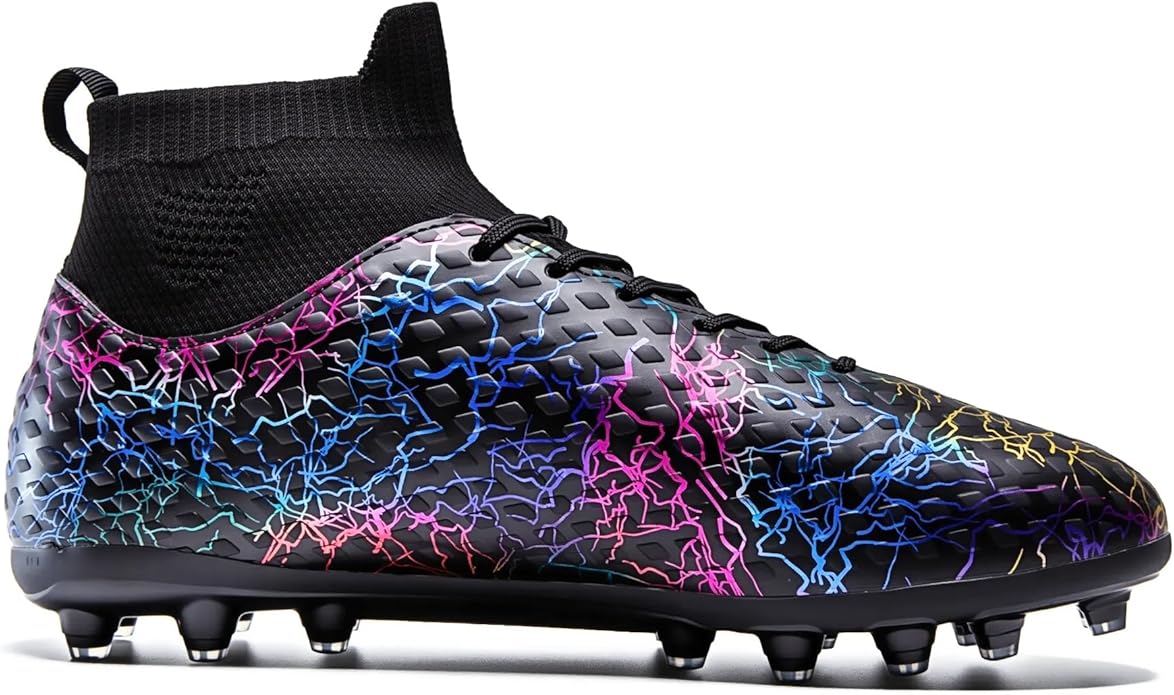 Boys Girls Soccer Cleats High-top Training Football Cleats Kids Ankle-high Soccer Shoes Lightweight Outdoor Futsal