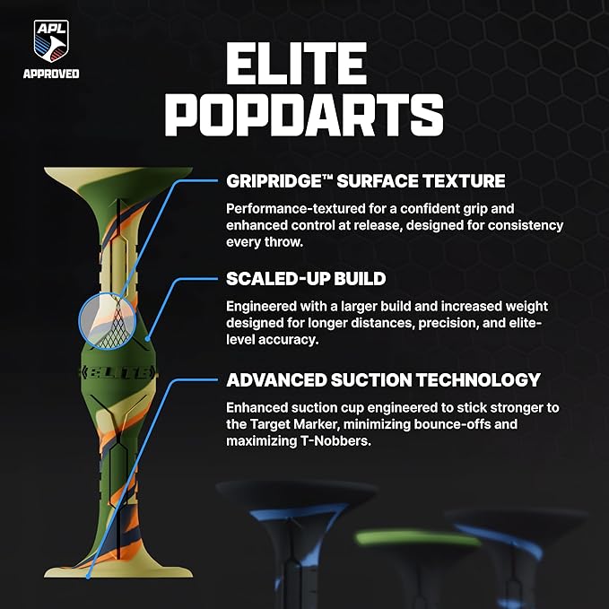 Popdarts Elite Hunter Three Pack – Choose Your Colorway, Show Your Style, Dominate Every Match. Larger & Heavier Design for Ultimate Precision & Control – American League Tournament Approved