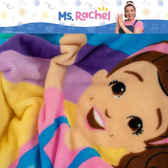 Ms. Rachel Educational Adventures Bedding Super Soft Cozy Throw, 46 in x 60 in, (Officially Licensed Product) by Franco Kids