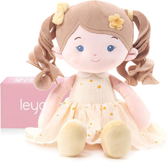 Soft Baby Doll Toys (16''), My First Baby Rag Doll for 1 Year-Old Girl Birthday Gift, Christmas Plush Toys Gift for Toddler Kids Infants-Daydream-Daisy-Girl-Yellow