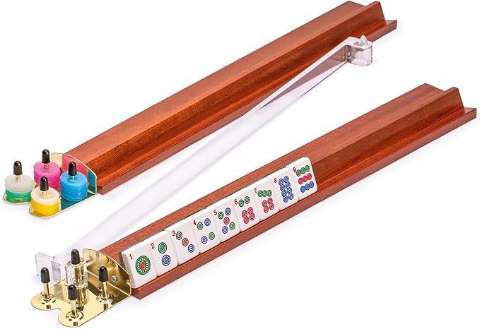 Yellow Mountain Imports American Mahjong Set, Little Birdie with Wooden Case, Wooden Racks with Acrylic Pushers, Wright Patterson Scoring Coins, Dice, & Wind Indicator