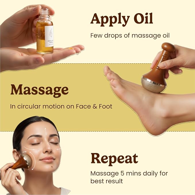 Kansa Wand Vatki Ayurveda Foot Massager - Indian Skincare Tool - SWA Kansa Wand for Feet & Face Relazation, Wellness & Detox - Ayurveda Gifts (Single Big Bowl)