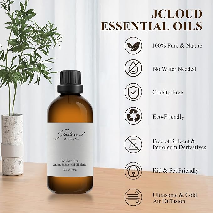 JCLOUD Golden Era Essential Oil Inspired by InterContinental Hotel | Hotel Scent - Pure Aromatherapy Diffuser Oil with Amber and Neroli Oil, Home Luxury & Hotel Scents for Diffuser - 100mL