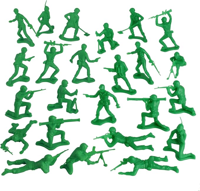 TimMee Plastic Army Men - Green 48pc Toy Soldier Figures - Made in USA