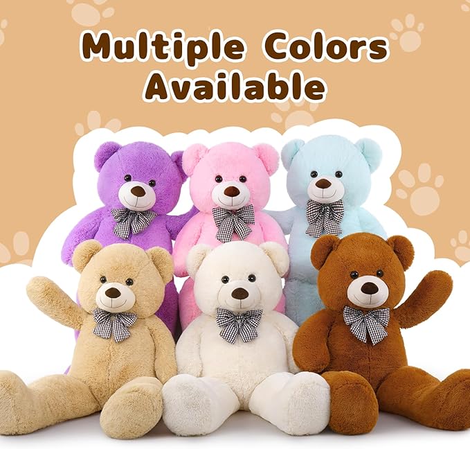 MaoGoLan Big Teddy Bear 5ft - Large Stuffed Animal with Smiling Face - Cuddly Valentines Gift for Boyfriend,Wife,Lover