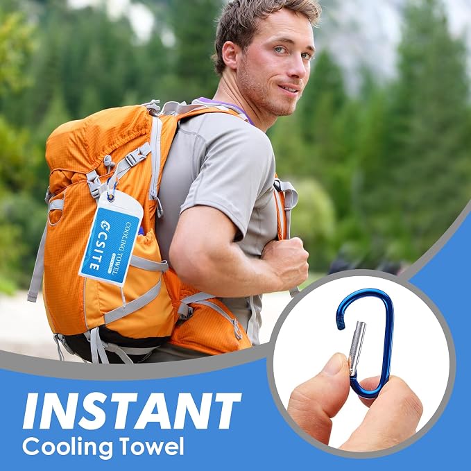 CSITE Cooling Towels for Neck and Face - 6 Pack 47x12 Inch Ice Cold Microfiber Towels, Soft & Breathable Cooling Towel for Hot Weather, Sports, Yoga, Workout, Running, Golf, Camping