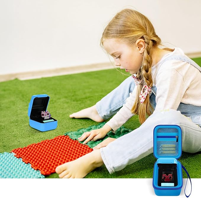 Case for Bitzee Interactive Toy Digital Pet and Case, Hard Carrying Holder for Virtual Electronic Pets React to Touch, Protective Container for AA Batteries and Other Accessories (Box Only)-Blue