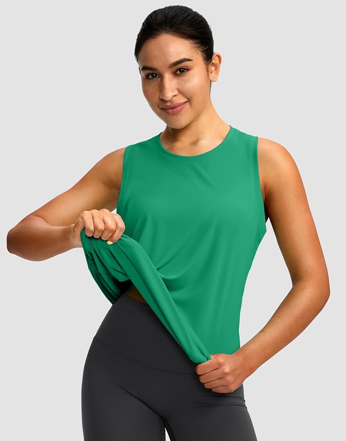 Women's Workout Tops Racerback Athletic Tank Tops Sleeveless Loose Fit Yoga Running Gym Shirts for Women