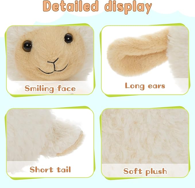 Tezituor 2-in-1 Large Sheep Stuffed Animal, 16 Inch Big Stuffed Sheep Plush with Baby Toy for Girls Boys, Cuddle Hugging Lamb Plush Gift for Birthday Christmas