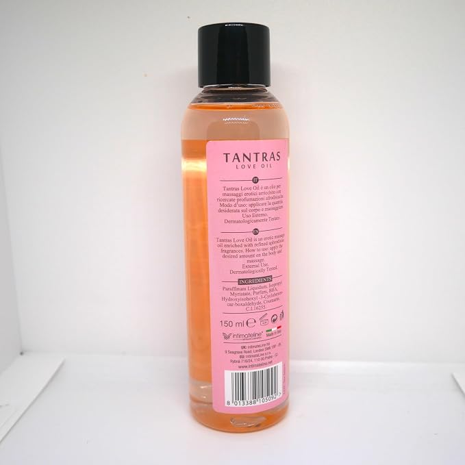 Tantras Love Relaxing Massage Oil with Pheromones Sensual Pleasure Fruits Soft Skin - Edible Body Massage Oil - Calming, No Stain Non-Sticky Aromatherapy for Date Night 150ml (Pleasure Fruits)