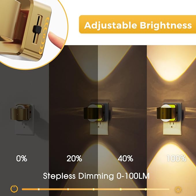 L LOHAS LED Night Light Projector, Night Lights Plug into Wall Light Sensor | Dusk to Dawn Sensor, Rotating Nightlight for Kids, Soft White Swivel Ambient Lighting for Bathroom, Gaming Room, Gifts,1 Pack