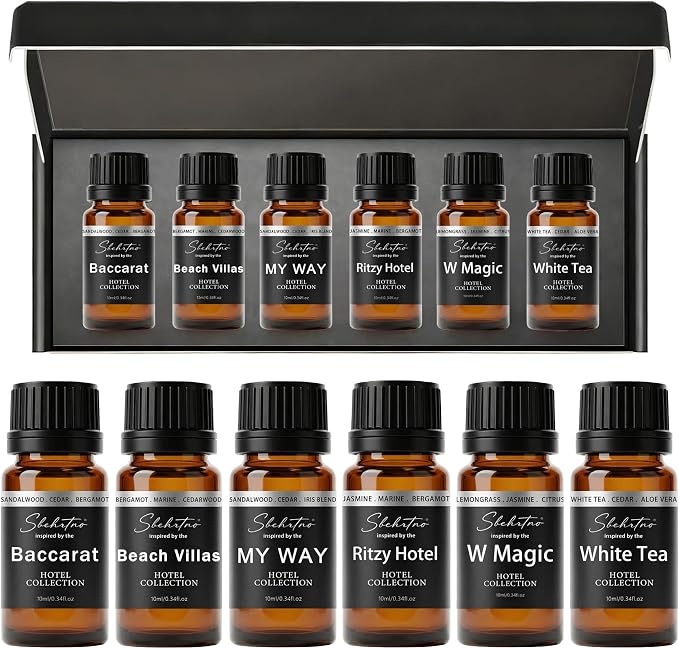 Hotel Diffuser Oil Gift Set–Luxury Hotel Inspired Fragrance Oils for Diffusers, Premium Aromatherapy Home Fragrance, Long Lasting Scent for Bedroom, Spa & Office (2.0 Fl Oz (6 x 0.34 Fl Oz))