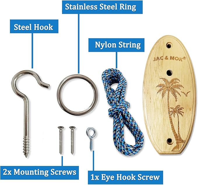 Deluxe Hook and Ring Toss Game, Outdoor Indoor Toss Game Set, Throwing Toys for Family, Party Games