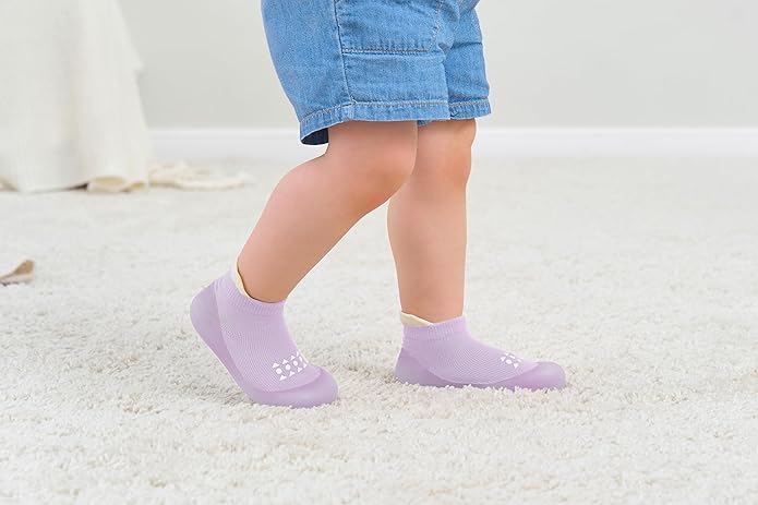 Hstyle Baby Sock Shoes Toddler Walking Shoes Infant Non-Slip Slippers Soft Rubber Sole Sneakers for Baby Boys Girls
