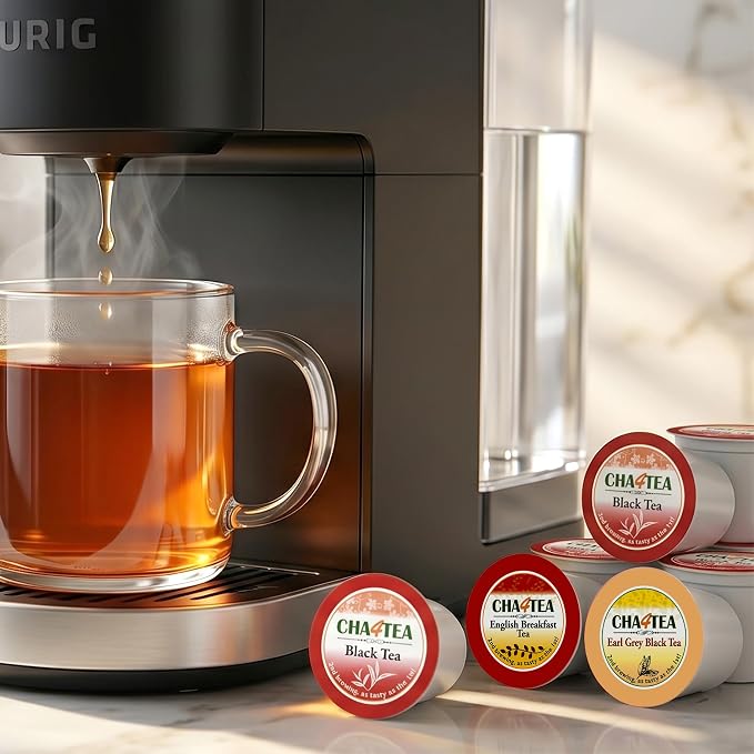 Cha4TEA 36-Count Assorted Black Tea Sampler for Keurig K-Cup Brewers (Black Tea, English Breakfast, Ginger tea, Earl Grey)