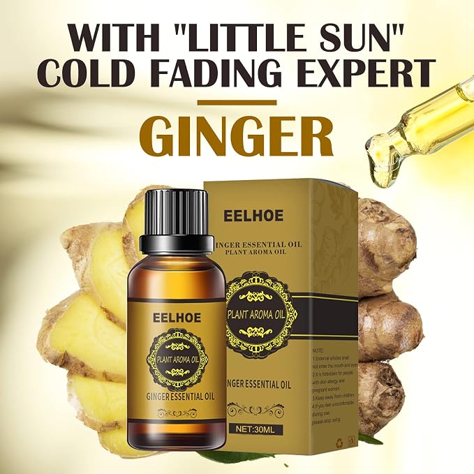 3 Pcs Belly Drainage Ginger Oil, Promote Blood Circulation Metabolism SPA Lymphatic Drainage Massage Oil. (90 ML)
