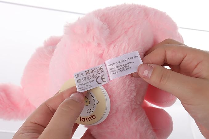 Apricot Lamb Toys Plush Pink Bunny Rabbit Stuffed Animal with Fluffy Soft Ears (Pink Bunny, 8 Inches)