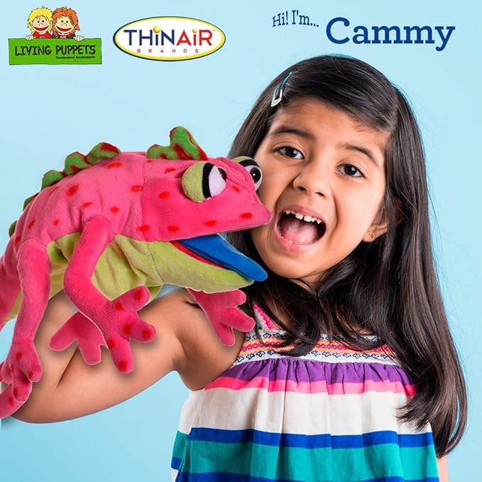 Living Puppets - Cammy The Chameleon, 16-Inch Plush Hand Puppet for Boys and Girls