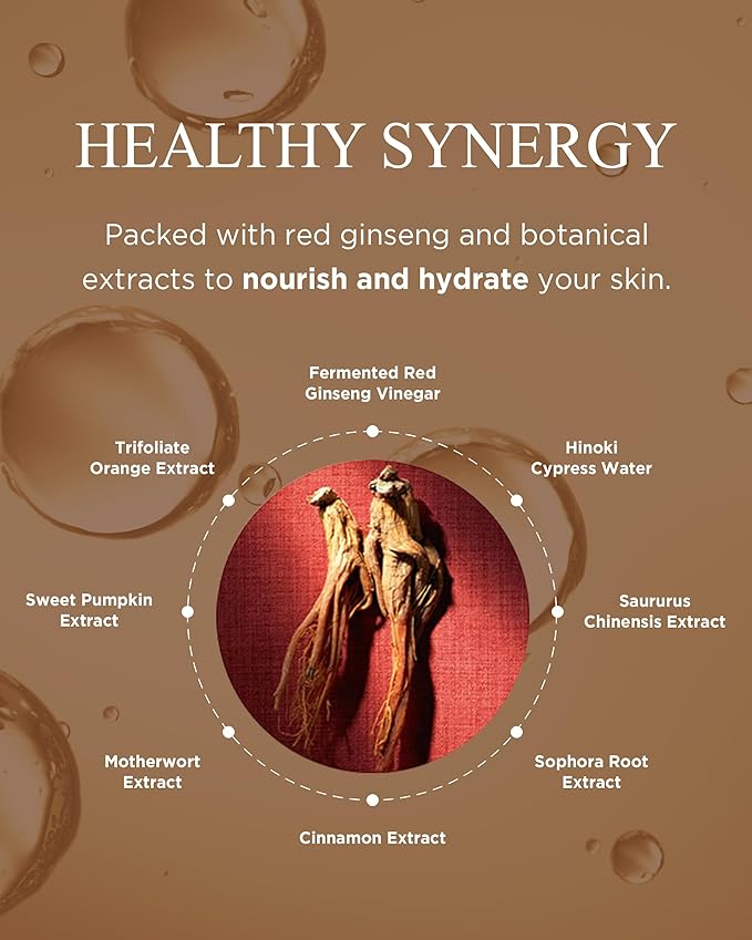 Bonyongo Red Ginseng Vinegar Toner – Rich Essence Toner for Dry & Mature Skin | 6-Year Fermented Ginseng for Anti-Aging & pH Balance | Korean Hanbang Skincare, 5.07 fl oz