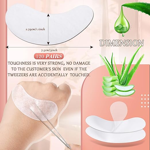 120 Pairs Under Eye Gel Pads Natural Eyelash Extension Gel Pads Patches Kit for Eyelash Extension Supplies Bulk Beauty Tools, Fit Most Eye Shape