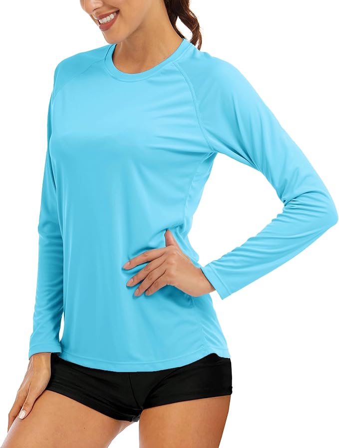 MAGCOMSEN Women's Long Sleeve Shirts UPF 50+ Sun Protection Shirts for Hiking Fishing Workout Rash Guard