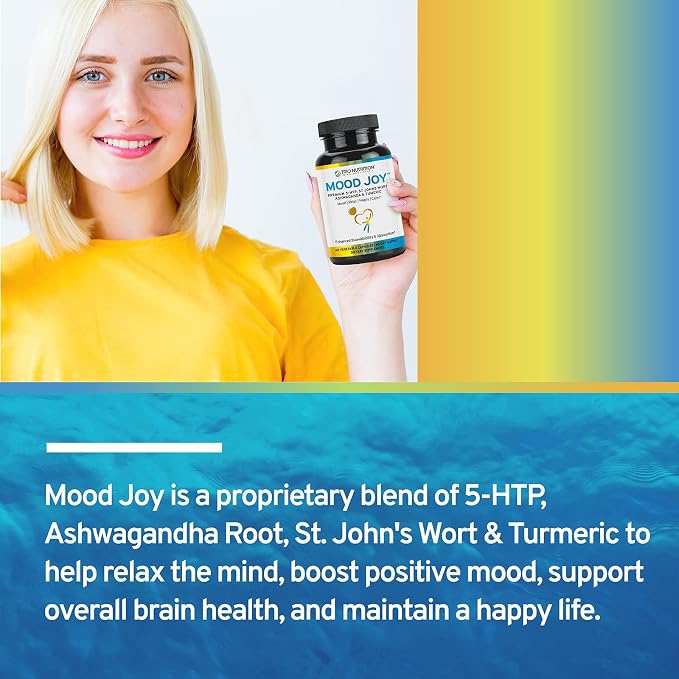 Trio Mood Joy | Premium 5-HTP, St Johns Wort, Ashwagandha & Turmeric | Ashwagandha Capsules to Promote Natural Calm & Relaxed Mood | Mood Support Supplement | 60 Day Supply*