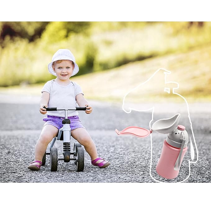 Pee Bottle for Kids - Travel Urinal Portable Potty Pee Cup for Girl Child Toddler Baby Urinal Emergency Toilet for Car Travel Road Trip Essentials Camping Potty Pee Training Leak Proof