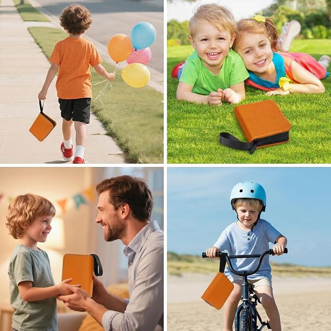 1 Pocket Card Binder–Collectible Trading Card Album, Single Card Holder with 20 Pages, Holds 40 Cards, Side-Loading Mini Binder for TCG, MTG, Sports, Baseball,Football,Small Sports Card Book,Orange
