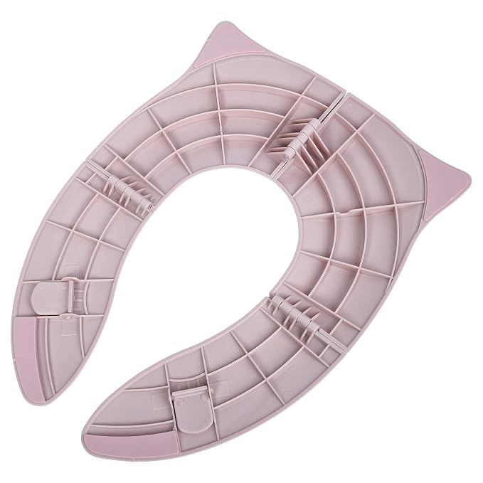 THREE LITTLE TOTS - Modern and Safe Portable Potty Seat, Blush Pink Folding Travel Potty Training Seat for Girls and Boys, Fits Round and Oval Toilets, On The go or at Home, Includes Travel Bag