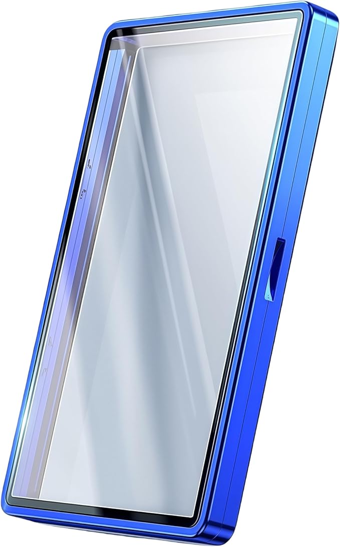 UV-Resistant Magnetic Metal Slab Case for 35pt PSA, BGS, CGC Graded Cards. High Alumina Glass, Multi-Point Magnetic Lock, Durable Metal Frame, Stackable Design. Blue