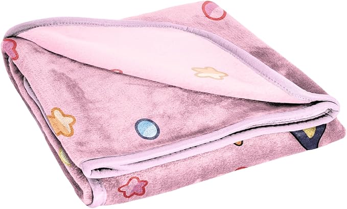 Jay Franco Kids Plush Throw Blanket – Soft & Comfy Throw for Couch or Bed – Cozy Home Décor for Living Room & Bedroom, Pink - Bluey, 40x50 - Travel Blanket