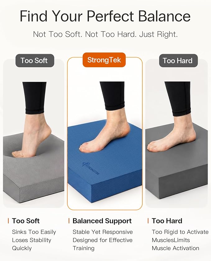 StrongTek Professional Foam Exercise Balance Pad - 15.8" x 13" x 2", High-Density TPE Foam Knee Pad, Non-Slip & Water-Resistant, for Balance Training, Physical Therapy, Yoga, and More