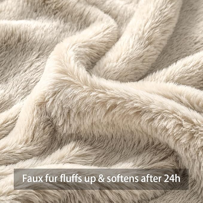 Fall Pumpkin Decorative Lumbar Pillow Covers 12x20 Set of 2, Beige Soft Plush Faux Fur Wool Farmhouse Throw Cushion Cases for Autumn Thanksgiving Holiday Home Decorations