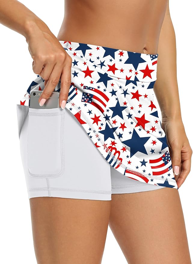LouKeith Tennis Skirts for Women Golf Athletic Activewear Skorts Mini Summer Workout Running Shorts with Pockets