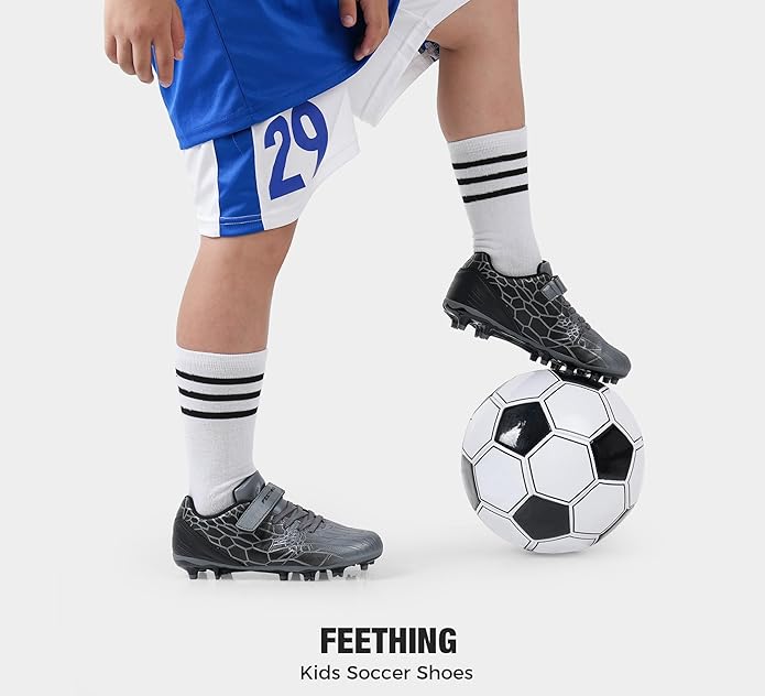 Kids Soccer Cleats for Boys Girls Soccer Shoes Firm Ground Youth Lightweight Athletic Training Football Cleats for Little/Big Kid