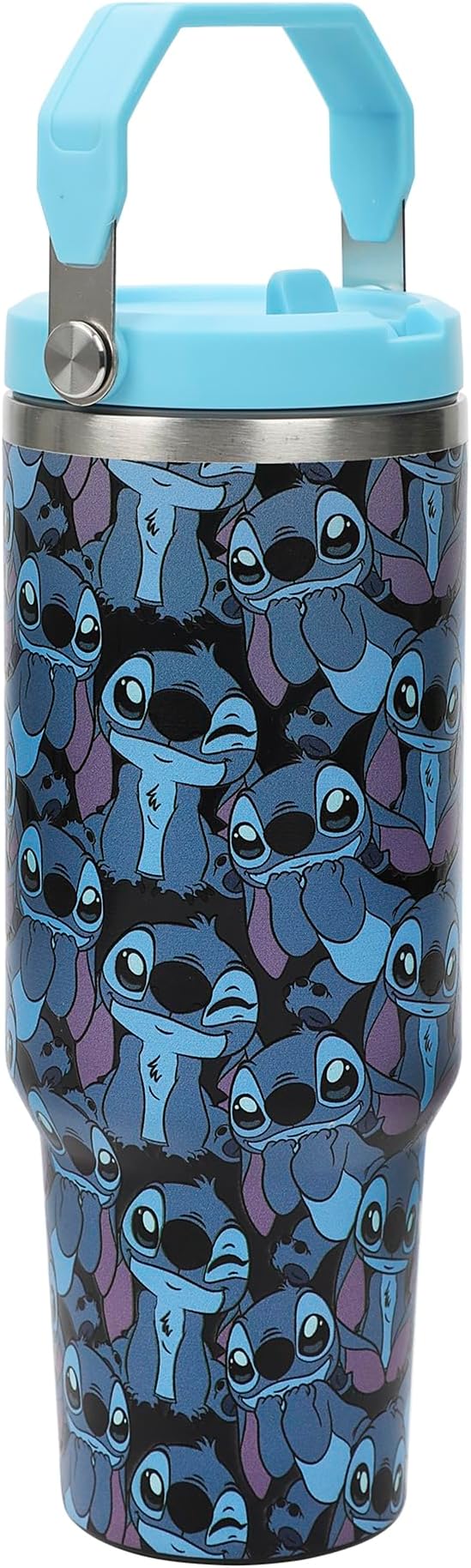 Disney Stitch All-Over Print Blue 40 Oz Stainless Steel Tumbler With Handle