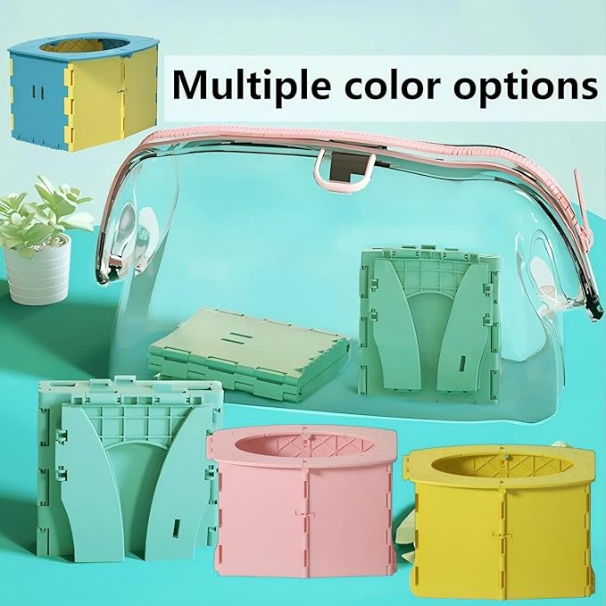 VUFVOID Travel Potty for Kids, Reusable Portable Folding Potty for Toddler, Travel Foldable Toilet for Travel Outdoor Camping, Toddler Potty Seat for Baby Training (Green)