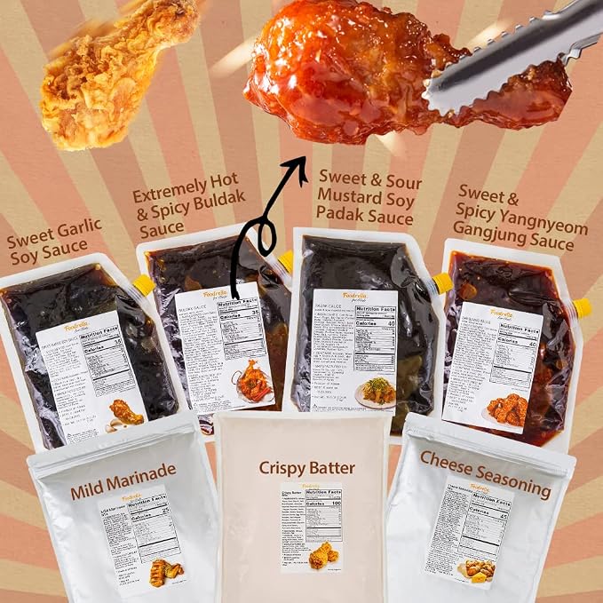 Foodrella Korean Fried Chicken Sweet & Spicy Yangnyeom Sauce (양념치킨소스), 2.2 LB (1kg)