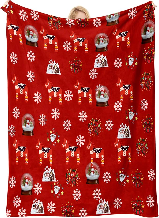 COMFAR Cute Christmas Blankets and Throws for Adults/Women/Boys/Kids, Holiday Fleece Throw Blanket for Couch/Sofa, Holiday Decor, Christmas Decorations/Gifts 40"x 60"