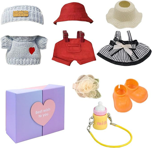 17cm Doll Clothes Set (No Doll) – 3-Pack Handmade Outfits with Accessories for 6.7” Dolls, Premium Cotton Clothing with Gift-Ready Packaging, Perfect for Dress-Up and Collectors (F5, 3)