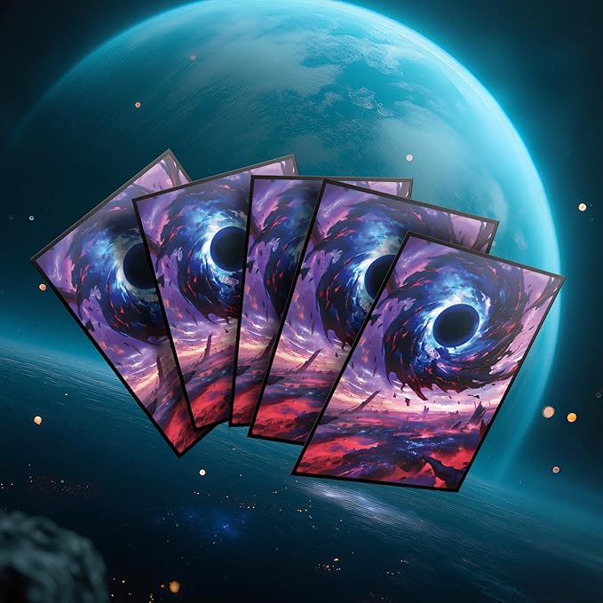 MTG Card Sleeves - Black Hole Damnation - Ultra Clear Front & Matte Finish Back, 100 Count Standard Size Matte Art Sleeve for Magic The Gathering