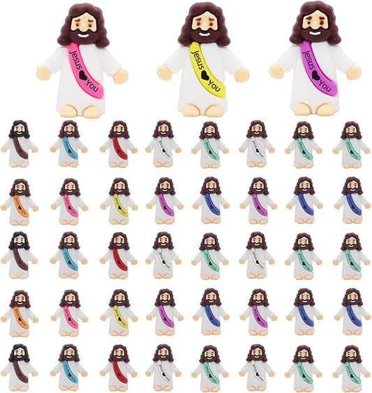60PCS Little Jesus Figures Mini Jesus Figures Hide and Seek Religious Party Favors Sunday School Easter Egg Stuffers
