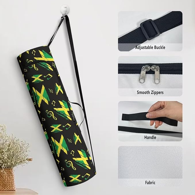 Yoga Mat Bag with Adjustable Shoulder Strap and Handle Zipper, 30in Wide x 6.3in Diameter for Yoga Mat Storage