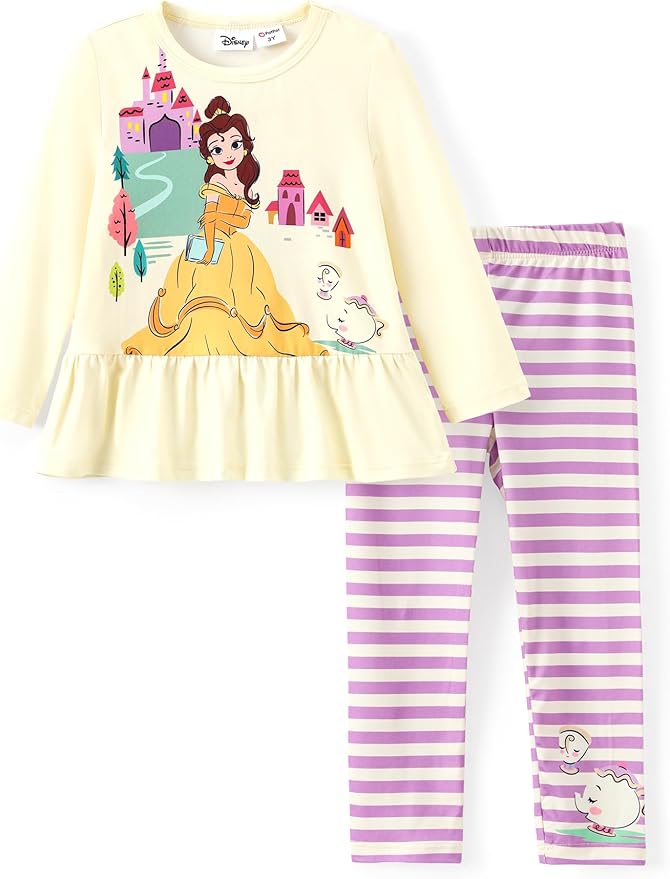 Disney Minnie Mouse Frozen Princess Marvel Toddler Girls Clothes Long Sleeve Sweatshirt + Leggings 2pcs Outfits Set 2-6Y