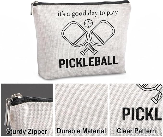 Funny Pickleball Gift Set - Scented Candle & Cosmetic Bag - Pickleball Gifts for Women, Men, Players, Coaches - Gag Gift for Birthday, Mothers Day, Mom, Stocking Stuffers, Pickleball Enthusiasts