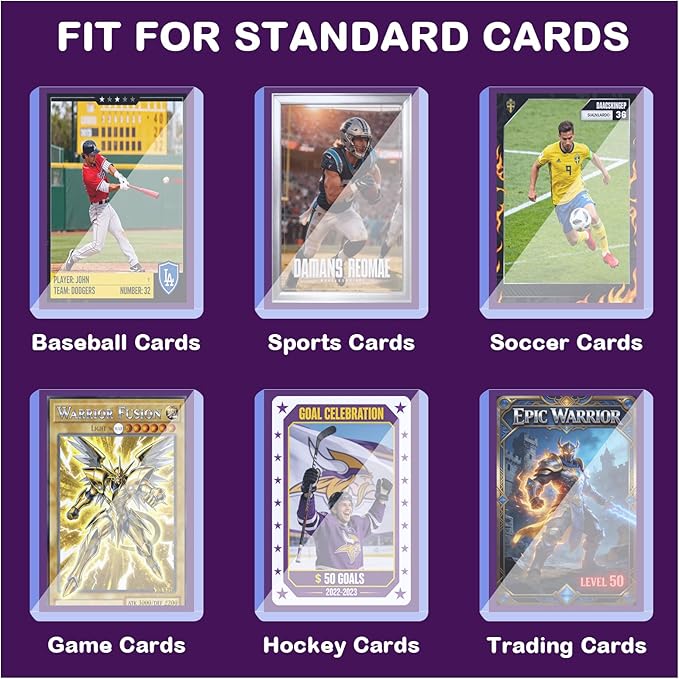 50ct 3"x4" Hard Plastic Card Sleeves - 180pt Rigid Card Cases, Clear Card Protectors for Trading, Baseball, Football and Sports Cards